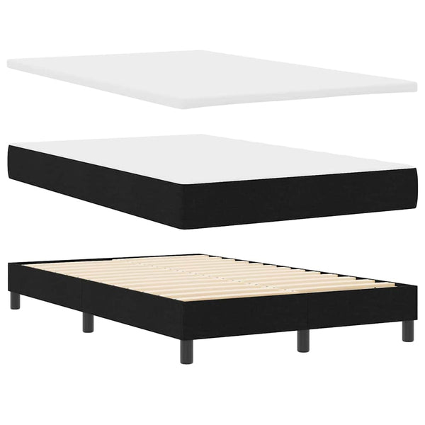 vidaXL Box Spring Bed with Headboard Black 120 x 190 cm Fabric