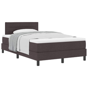vidaXL Box Spring Bed with Headboard Dark Brown 120 x 190 cm Fabric