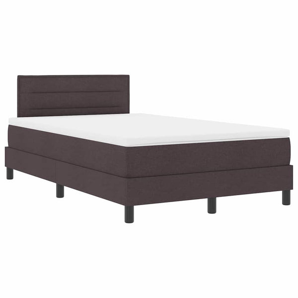 vidaXL Box Spring Bed with Headboard Dark Brown 120 x 190 cm Fabric