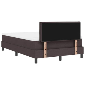 vidaXL Box Spring Bed with Headboard Dark Brown 120 x 190 cm Fabric