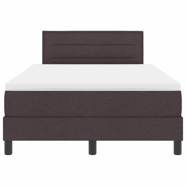 vidaXL Box Spring Bed with Headboard Dark Brown 120 x 190 cm Fabric
