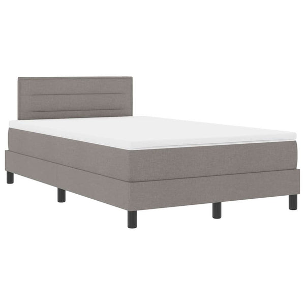 vidaXL Box Spring Bed with Headboard Taupe 120 x 190 cm Fabric