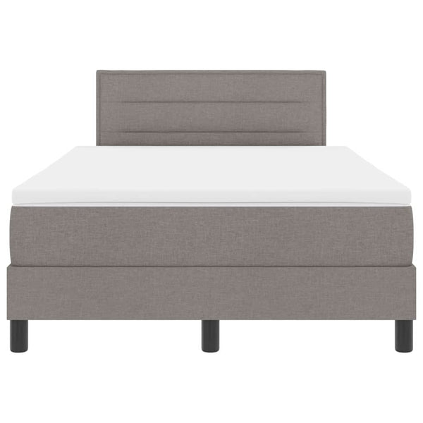 vidaXL Box Spring Bed with Headboard Taupe 120 x 190 cm Fabric