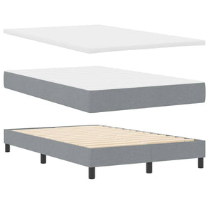 vidaXL Box Spring Bed with Headboard Light Gray 120 x 200 cm Fabric