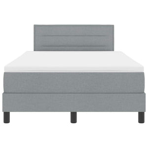 vidaXL Box Spring Bed with Headboard Light Gray 120 x 200 cm Fabric