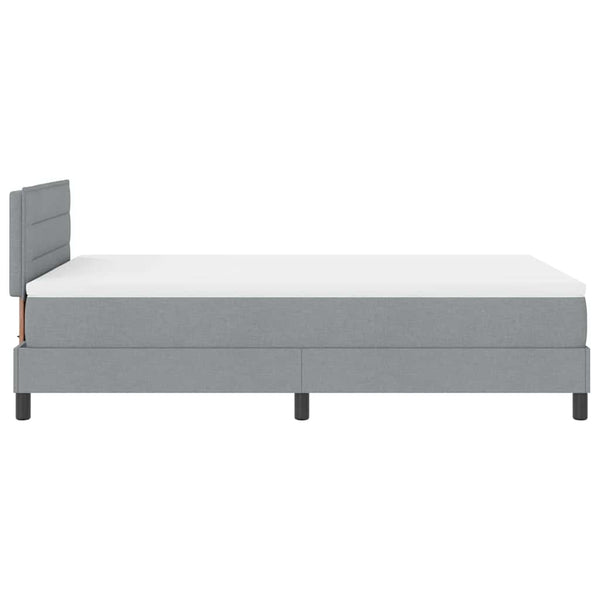 vidaXL Box Spring Bed with Headboard Light Gray 120 x 200 cm Fabric
