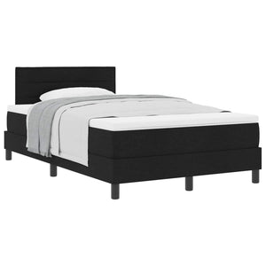 vidaXL Box Spring Bed with Headboard Black 120 x 200 cm Fabric