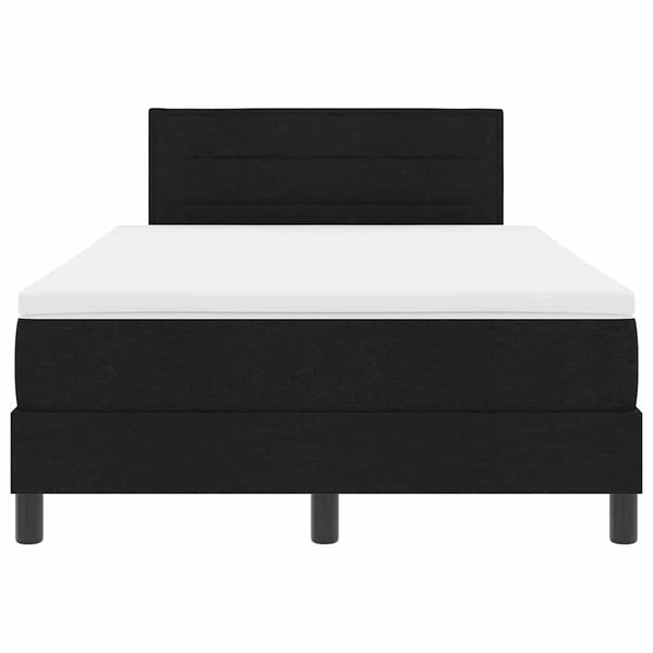 vidaXL Box Spring Bed with Headboard Black 120 x 200 cm Fabric