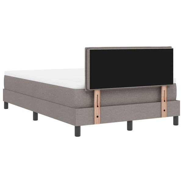 vidaXL Box Spring Bed with Headboard Taupe 120 x 200 cm Fabric