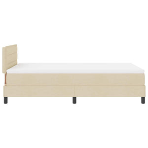 vidaXL Box Spring Bed with Headboard Cream 120 x 200 cm Fabric