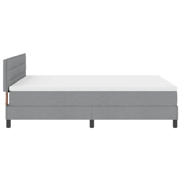 vidaXL Box Spring Bed with Headboard Light Gray 140 x 190 cm Fabric