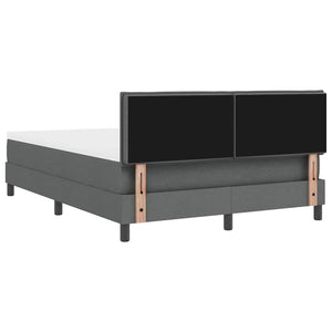 vidaXL Box Spring Bed with Headboard Dark Grey 140 x 190 cm Fabric