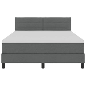 vidaXL Box Spring Bed with Headboard Dark Grey 140 x 190 cm Fabric