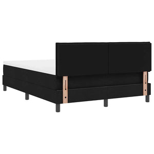vidaXL Box Spring Bed with Headboard Black 140 x 190 cm Fabric