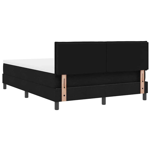 vidaXL Box Spring Bed with Headboard Black 140 x 190 cm Fabric