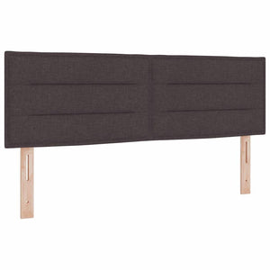 vidaXL Box Spring Bed with Headboard Dark Brown 140 x 190 cm Fabric