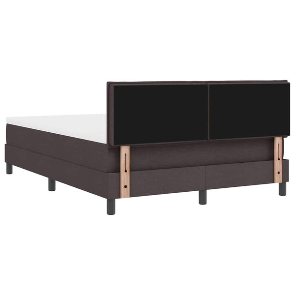 vidaXL Box Spring Bed with Headboard Dark Brown 140 x 190 cm Fabric