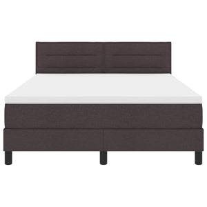 vidaXL Box Spring Bed with Headboard Dark Brown 140 x 190 cm Fabric
