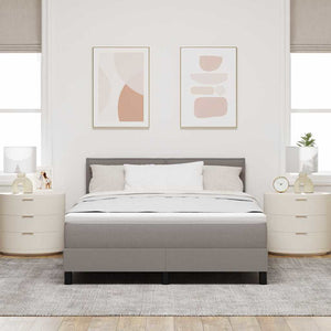 vidaXL Box Spring Bed with Headboard Taupe 140 x 190 cm Fabric