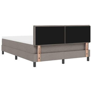 vidaXL Box Spring Bed with Headboard Taupe 140 x 190 cm Fabric