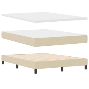 vidaXL Box Spring Bed with Pillows and Headboard Cream 140 x 190 cm Fabric