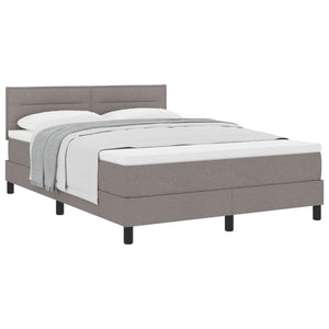 vidaXL Box Spring Bed with Headboard Taupe 140 x 200 cm Fabric