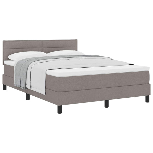 vidaXL Box Spring Bed with Headboard Taupe 140 x 200 cm Fabric