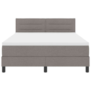vidaXL Box Spring Bed with Headboard Taupe 140 x 200 cm Fabric