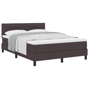 vidaXL Box Spring Bed with Headboard Dark Brown 160 x 200 cm Fabric