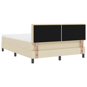 vidaXL Box Spring Bed with Headboard Cream 160 x 200 cm Fabric