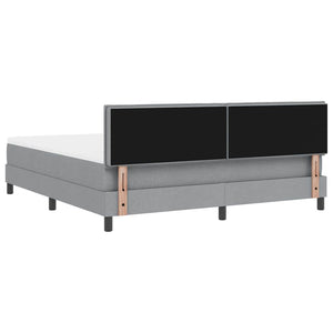 vidaXL Box Spring Bed with Headboard Light Gray 180 x 200 cm Fabric