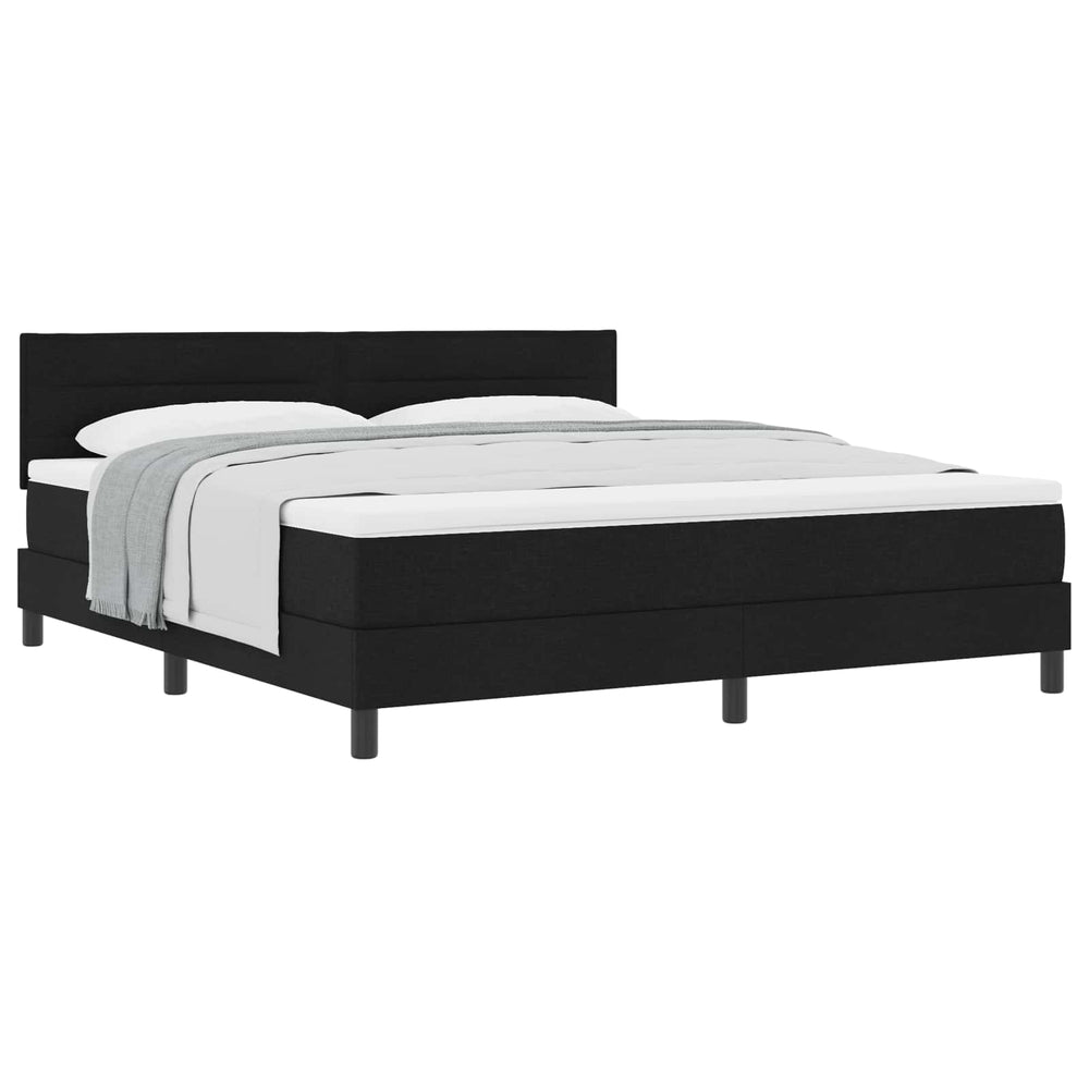 vidaXL Box Spring Bed with Headboard Black 180 x 200 cm Fabric