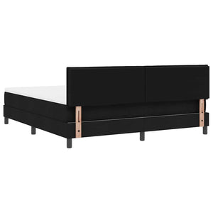 vidaXL Box Spring Bed with Headboard Black 180 x 200 cm Fabric