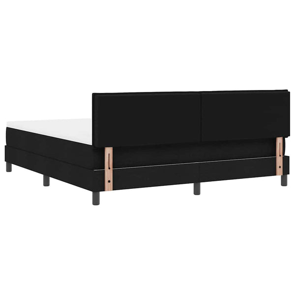 vidaXL Box Spring Bed with Headboard Black 180 x 200 cm Fabric