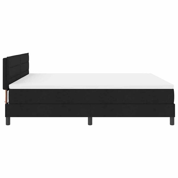 vidaXL Box Spring Bed with Headboard Black 180 x 200 cm Fabric