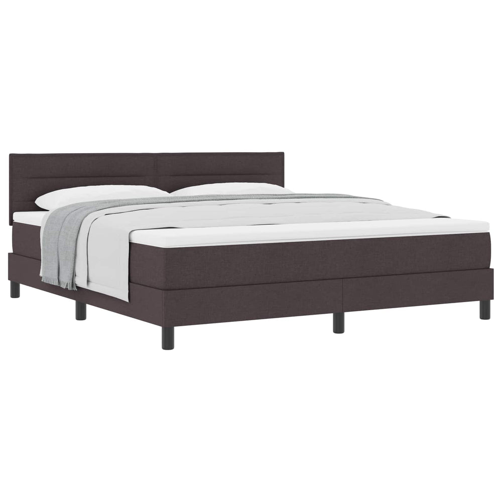 vidaXL Box Spring Bed with Headboard Dark Brown 180 x 200 cm Fabric