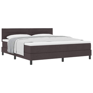 vidaXL Box Spring Bed with Headboard Dark Brown 180 x 200 cm Fabric