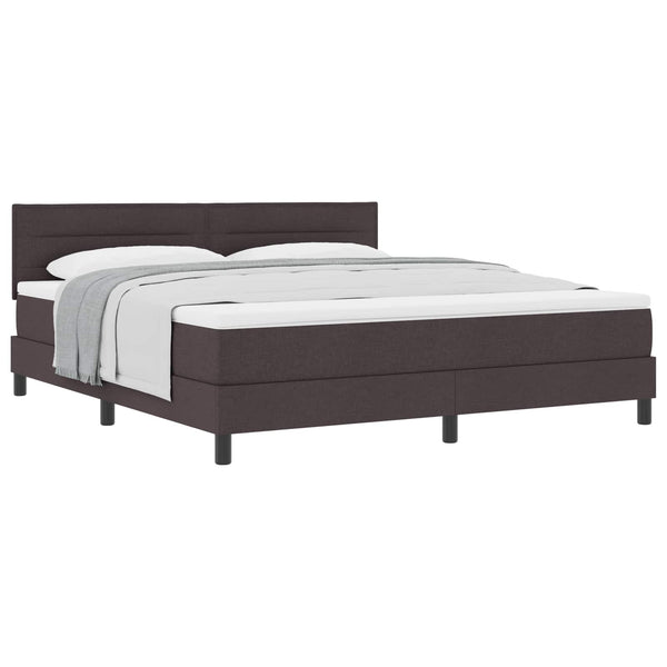 vidaXL Box Spring Bed with Headboard Dark Brown 180 x 200 cm Fabric