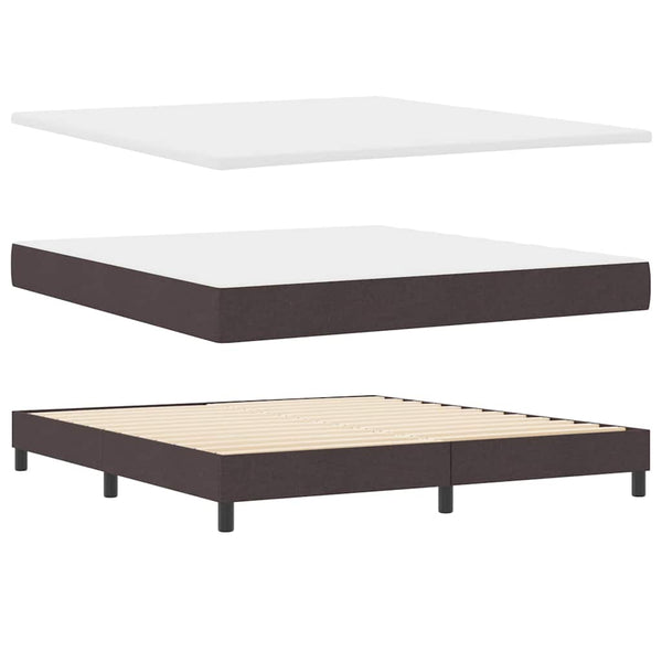 vidaXL Box Spring Bed with Headboard Dark Brown 180 x 200 cm Fabric