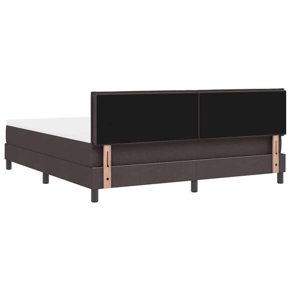 vidaXL Box Spring Bed with Headboard Dark Brown 180 x 200 cm Fabric