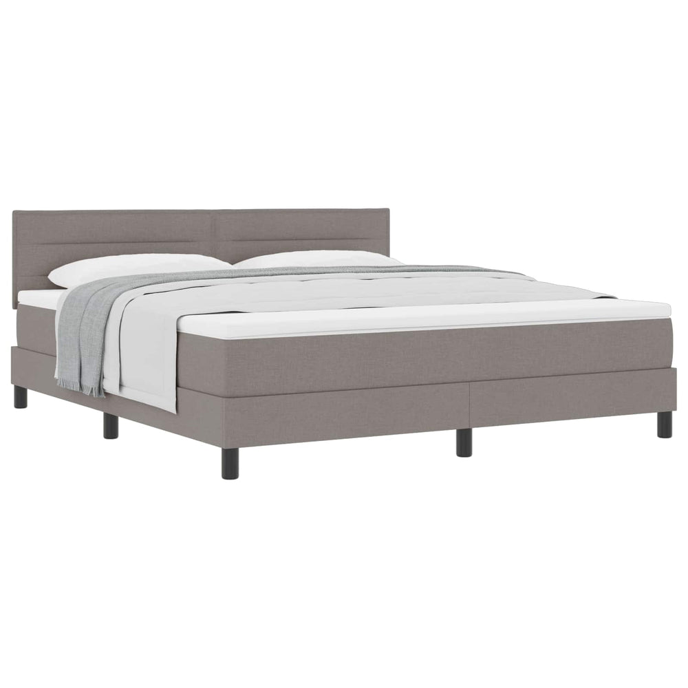 vidaXL Box Spring Bed with Headboard Taupe 180 x 200 cm Fabric