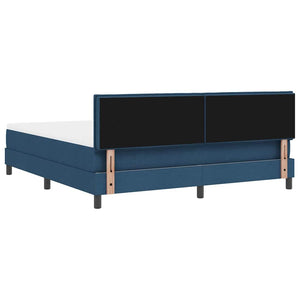 vidaXL Box Spring Bed with Headboard Blue 180 x 200 cm Fabric