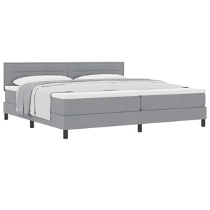 vidaXL Box Spring Bed with Headboard Light Gray 200 x 200 cm Fabric
