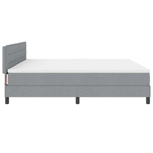 vidaXL Box Spring Bed with Headboard Light Gray 200 x 200 cm Fabric