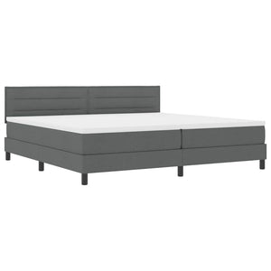 vidaXL Box Spring Bed with Headboard Dark Grey 200 x 200 cm Fabric