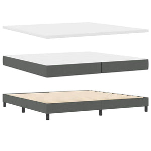 vidaXL Box Spring Bed with Headboard Dark Grey 200 x 200 cm Fabric