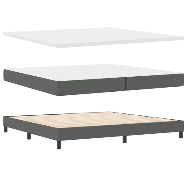 vidaXL Box Spring Bed with Headboard Dark Grey 200 x 200 cm Fabric