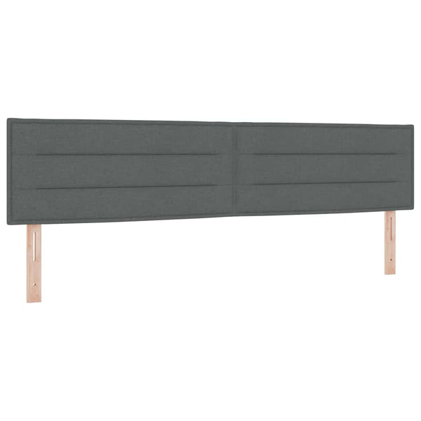 vidaXL Box Spring Bed with Headboard Dark Grey 200 x 200 cm Fabric