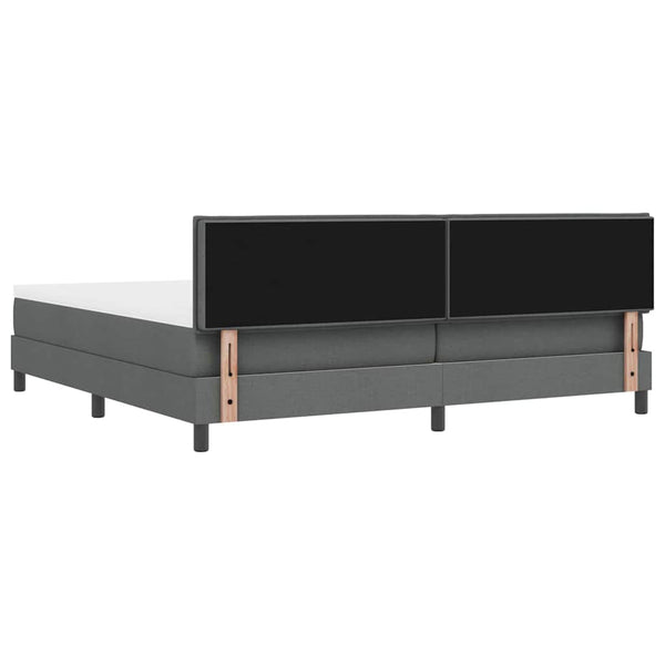 vidaXL Box Spring Bed with Headboard Dark Grey 200 x 200 cm Fabric