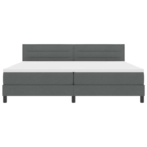 vidaXL Box Spring Bed with Headboard Dark Grey 200 x 200 cm Fabric